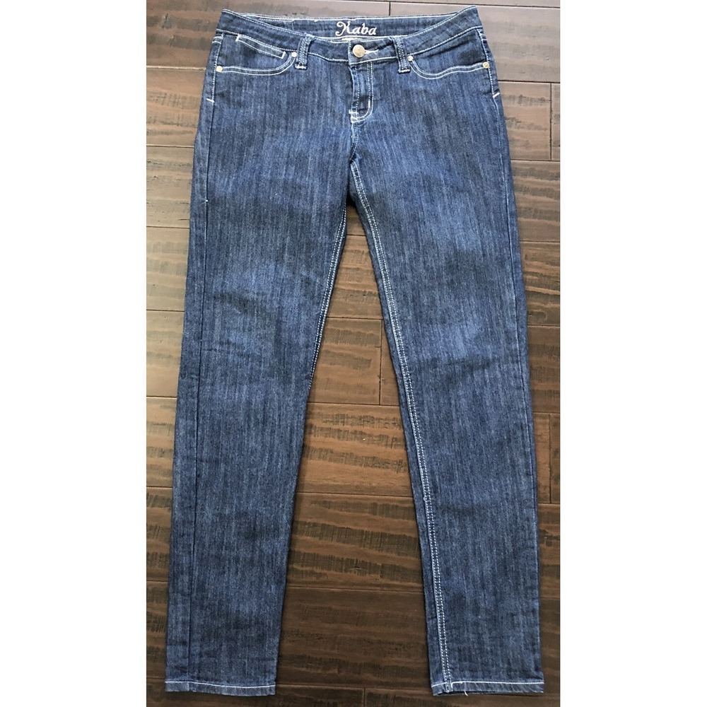 Kaba Jeans Juniors Size 11 Thick Stitch Dark Wash Straight Legs Womens Denim